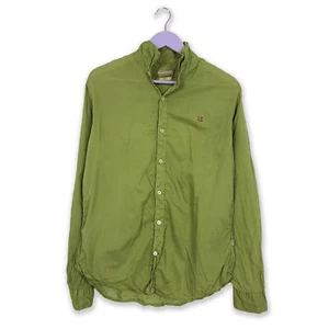 Camicia Napapijri verde slim fit tinta unita - Taglia L/XL uomo - Imagen 1 de 11