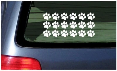 18 calcomanías adhesivas de ventana de perro gato cachorro gatito grabados de patas calcomanía divertida patas de mascota amor Foto 1 de 3