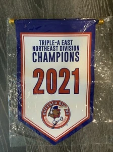 Buffalo Bisons AAA Equipo de Béisbol Menor SGA Banderín Bandera 2021 Campeón Nuevo - Imagen 1 de 2
