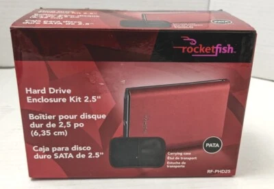 NIB Rocketfish RF-PHD25 2.5" PATA / EIDE Hard Drive Enclosure Kit Red  - Image 1 of 4