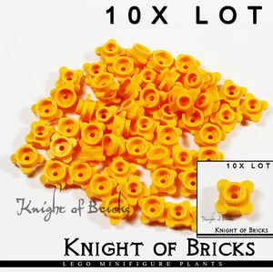 Lego Minifigur HELLORANGE 10x Lot Pflanze Blume Rand 4 Knöpfe Blütenblätter 1x1 - Bild 1 von 4