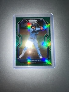 2021 Panini Prizm Cavan Biggio SP Green Prizm #155 Toronto Blue Jays - Picture 1 of 2