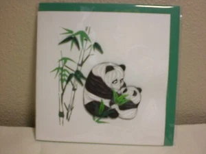 Tarjetas Quilling Cards LLC - 3D Two Panda Note Card - Imagen 1 de 2