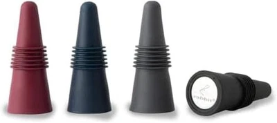 Juego de 4 tapones de botella Rabbit W6121, tapas de vino multicolores  Foto 1 de 4