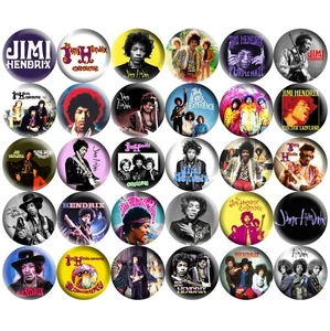 Jimi Hendrix 2.25" Pinback Buttons 60s 70s Classic Rock Retro Music Guitar Icon - Picture 1 of 4