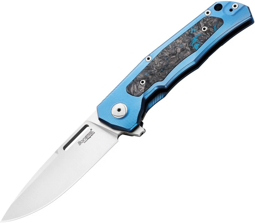 LionSTEEL Q4ttro Blue Titanium & Carbon Fiber Folding MagnaCut Knife Q4BL - Image 1 of 1