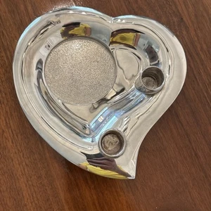 Lenox Promesas de Boda Unidad Vela en Forma de Corazón Plato de Plata Pesado Kirk Stieff - Imagen 1 de 6