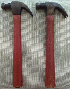 Pair of Vintage Plumb 13 Ounce Claw Hammers with Original Red (L82) Handles! - Picture 1 of 7