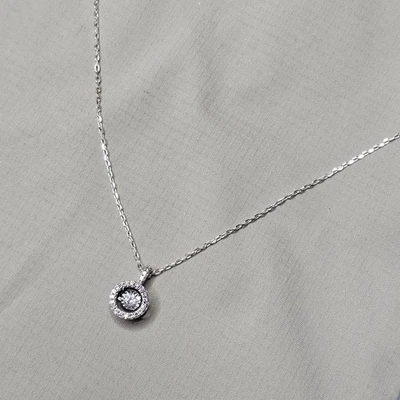 925纯银立方氧化锆吊坠项链 — 第 1/4 张图片