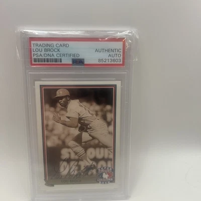 1992 Upper Deck Heroes of Baseball: #H6 Lou Brock с автографом PSA ПОДЛИННАЯ С АВТОГРАФОМ - Изображение 1 из 2