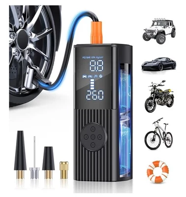 Inflador de Neumáticos Compresor de Aire Portátil, 180PSI e Inflado 3X Más Rápido  Foto 1 de 4