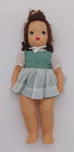 1950er Terri Lee brünette Raysheen Perücke grün Gingham Kleid Hartplastik 16" Puppe - Bild 1 von 6