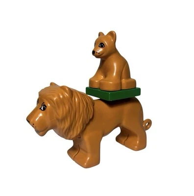 Lego Duplo León Macho con Melena y Cachorro Animal Zoo Repuesto Safari Cabeza Movimientos Foto 1 de 4