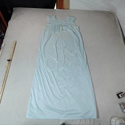 Vintage Shadowline Nightgown Womens Medium Lace Sleeveless Maxi Nylon USA 80s - Image 1 of 4