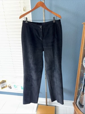 ESCADA Talla 42/US 14 - Pantalones de vestir de pana negra (sin bolsillos) Foto 1 de 4