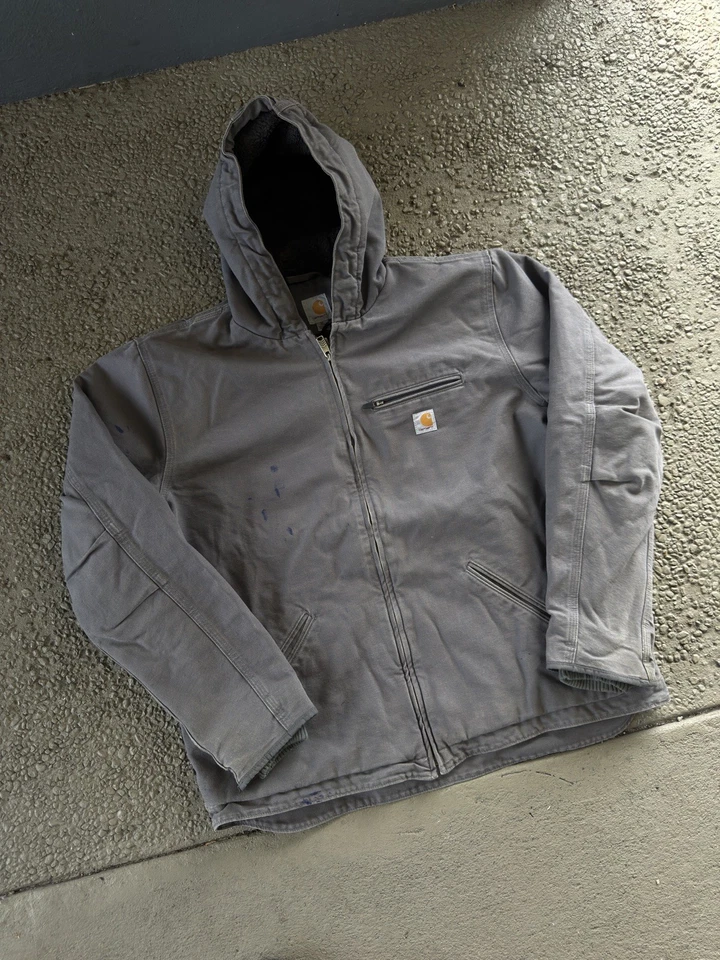 Chaqueta Carhartt Sherpa Forrada con Capucha Pato Trabajo/Desgaste Exterior 104392 Gris Talla XL Foto 1 de 4