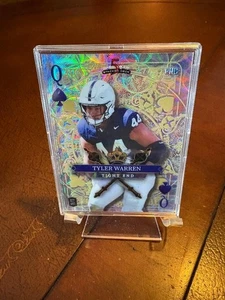 2024 WILD CARD 5 CARTAS DRAW TYLER WARREN PLATA/ORO TARJETA PRC #D 1/1 PSU COLTS - Imagen 1 de 2
