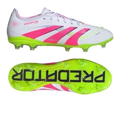Botines/zapatos de fútbol para hombre Adidas Predator PRO FG talla 7 blanco rosa ID3855 Foto 1 de 4