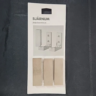 Conjunto de 3 ganchos dobráveis Ikea Bjarnum alumínio escovado 601.525.90 moderno 2008 NOVO - Imagem 1 de 4