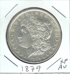 USA MORGAN DOLLAR 1879 XF-AU LIBERTY,AND EAGLE CLASPING ARROWS AND OLIVE BRAN - Picture 1 of 2