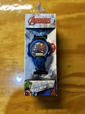 Marvel Avengers Boys Watch Flashing Icon Dial Watch Blue see description - Image 1 of 4