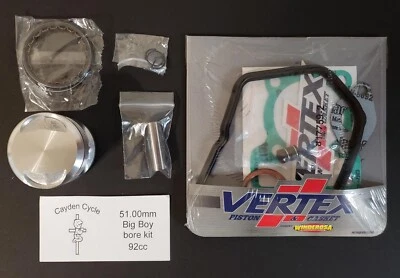Honda XL80 XR80 CRF80 piston kit BIG BORE 51.00mm (92cc) Cayden Cycle BIG Boy B1 - Image 1 of 2