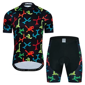 Set Maglia Ciclismo Uomo Maniche Corta MTB Bici Abbigliamento Bicicletta Camicie Pantaloncini - Foto 1 di 23