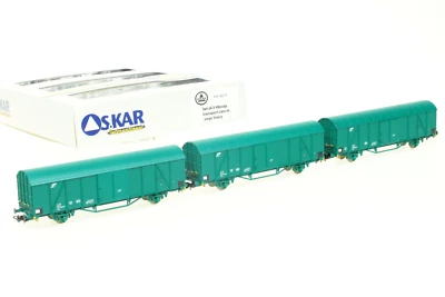 OS.KAR 4213 Set tre carri FS a 2 assi tipo Hbccqs per trasporto auto al seguito,