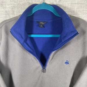 Chaqueta polar Brooks Brothers 1/4 cremallera para hombre XL logotipo de oveja gris azul pull over - Imagen 1 de 17