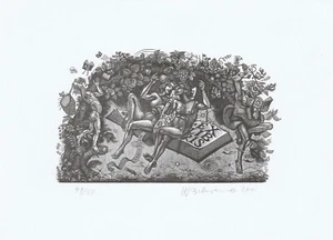Exlibris - HANS-JOACHIM BEHRENDT - For Gernot Blum - Erotic "Aging" - Opus 10 - Bild 1 von 2