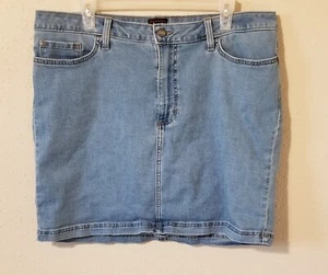Lee Womens Size 16 Straight Denim Skirt Blue Mesh Shorts Underneath 90s Y2K - Picture 1 of 7