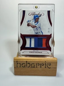 2022 Panini Flawless Vince Coleman #DP-VC Dual Patches Red Ruby 20/20 Mets - Picture 1 of 2