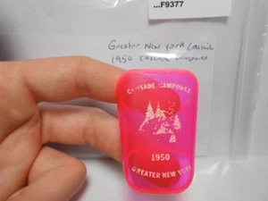 GREATER NEW YORK COUNCIL 1950 CAVALCADE CAMPOREE PLASTIC SLIDE F9377 - Picture 1 of 1