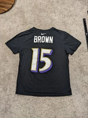 Baltimore Ravens Marrón Nike Hombres Camisa Mediana Cuello Redondo NFL Fútbol Negro 15 Foto 1 de 4