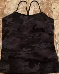 LULULEMON RACERBACK TANK TOP INCOGNITO BLACK CAMO ( WOMENS SIZE X1 ) PREOWNED - Picture 1 of 6