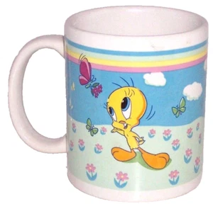 Taza de café Looney Tunes Piolín Pájaro Mariposas Taza Warner Bros De colección - Imagen 1 de 2