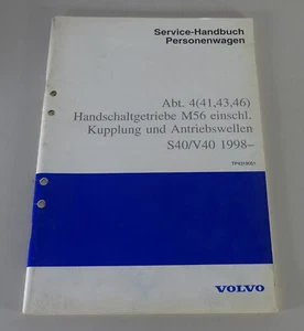 Manual de Taller Volvo S40/V40 Caja de Cambios Manual M56 Stand 07/1997 - Imagen 1 de 3