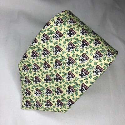 Corbata VINEYARD VINES Floral Amarillo Verde Seda Hecha en EE. UU. Foto 1 de 4