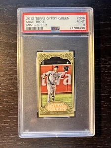 Mike Trout 2012 Topps Gypsy Queen Mini #336 Variation Green PSA 9 - Picture 1 of 2