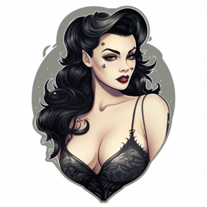 Autoaufkleber Sticker Gothic Pin Up Girl Aufkleber - Picture 1 of 1