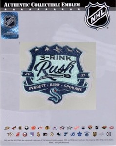 SEATTLE KRAKEN 3 RINK RUSH PATCH INAUGURAL SEASON 1ST PRE-SEASON GAMES  LIMITED