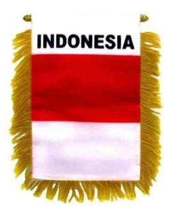 1 Dutzend Indonesien Mini Banner Gold Fransen Auto Spiegel Fenster hängende Fahnen - Bild 1 von 3
