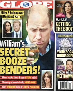 GLOBE Magazine January 1 2024 Prince William Mariska Hargitay Morgan Wallen - Imagen 1 de 2