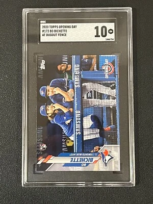 Bo Bichette 2020 Topps Opening Day Rookie SP Image Variation SGC 10 Dugout Fence - Image 1 of 2