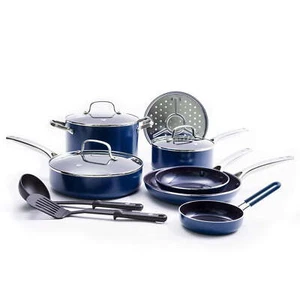 Blue Diamond 12-Piece Toxin-Free Ceramic Nonstick Pots and Pans Cookware Set - Picture 1 of 24
