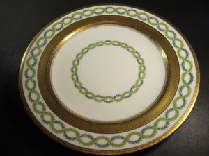 Gorgeous Coalport England 10.25" Fancy Porcelain Dinner Plate Wreaths & Gold - Bild 1 von 8