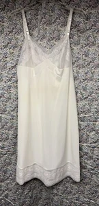 De Colección Vanity Fair Camisón Para Mujer 36 Blanco Encaje Vestido Sin Mangas Hecho en EE. UU. Años 80 - Imagen 1 de 12
