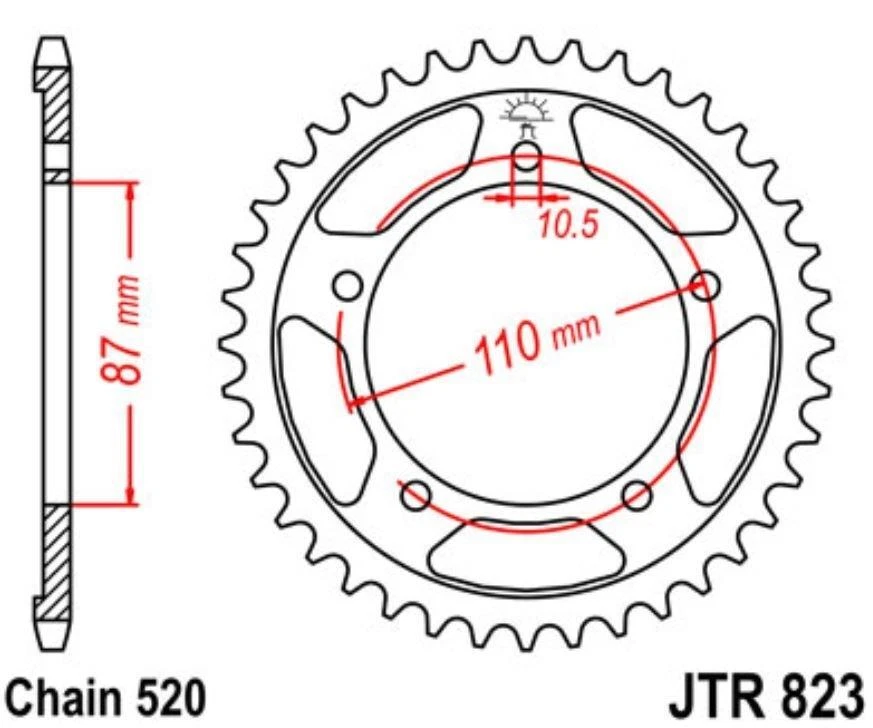 JT Piñón 49 Dientes Paso 520/JTR823.49 JT Sprockets - Imagen 1 de 1