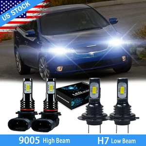 For Kia Optima Forte 2017-2018 Combo 9005 H7 LED Headlights High&Low Beam Bulbs - Picture 1 of 11