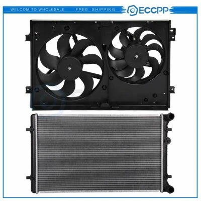 Radiator Cooling Fan Kit For 1999-2006 Volkswagen Golf 2000-2006 Audi TT Quattro - Image 1 of 4